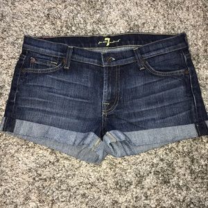 7 for all man kind rolled cuff jean shorts